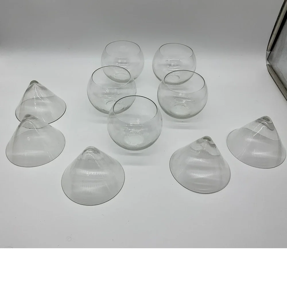 Martini Chiller Bowls Set of 5 Clear Glass 2-Piece Shrimp Cocktail Party